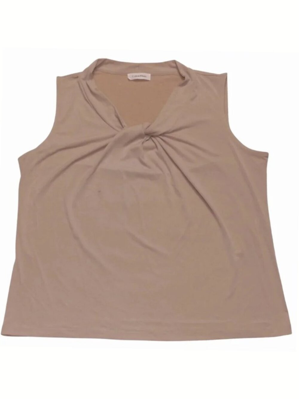 Calvin Klein Women's Sleeveless Khaki Shirt SFTM3724 NWT Size XL